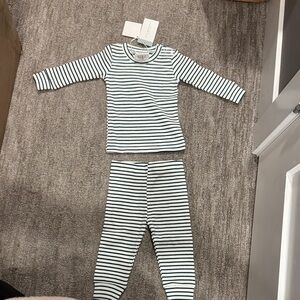 Classic Striped Kids Pajama Set - Black and White